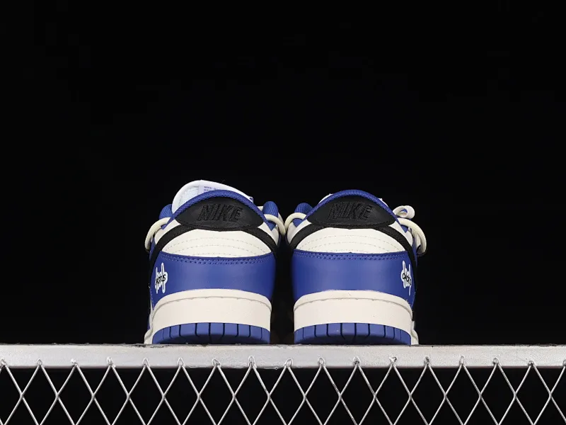 All Categories Nk SB Dunk Series Nk SB Dunk Low Low-top Sneakers Nk Dunk Low White Blue Customized Deconstructed Strap Dip-Dye Casual Sneakers DD1503-119
